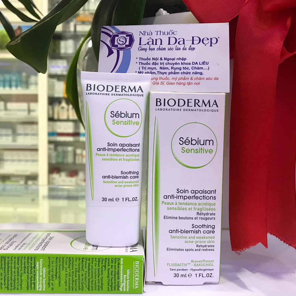 BIODERMA SEBIUM SENSITIVE - Kem Dưỡng Ẩm Dành Cho Da Dầu Mụn, Nhạy Cảm (CHÍNH HÃNG Làn Da Đẹp)