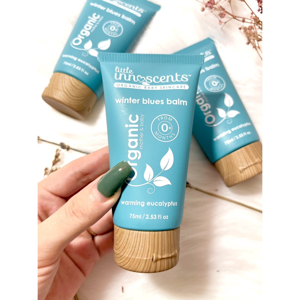 Dầu bôi ấm ngực phòng ngừa cảm cúm,giảm ho,nghẹt mũi từ Khuynh Diệp Little Innoscents winter blue balm Úc
