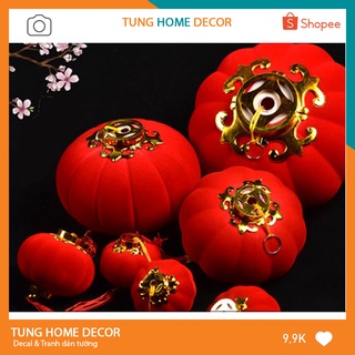 Quả Cầu Nhung Trang trí Tết 2023- Đèn lồng đỏ
