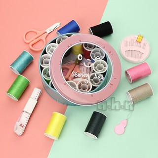 Hộp kim chỉ gia đình đa năng dáng tròn SEWING BOX