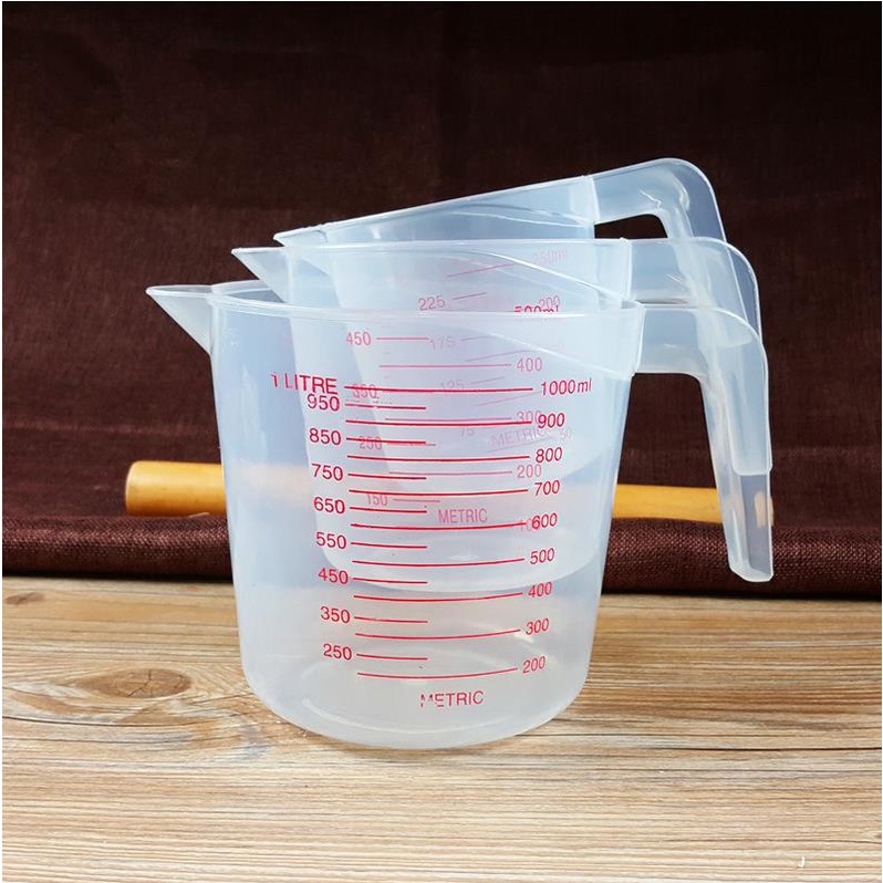 Cốc đong chia vạch, ca đong nhựa chia vạch tiện dụng loại 250ml, 500ml