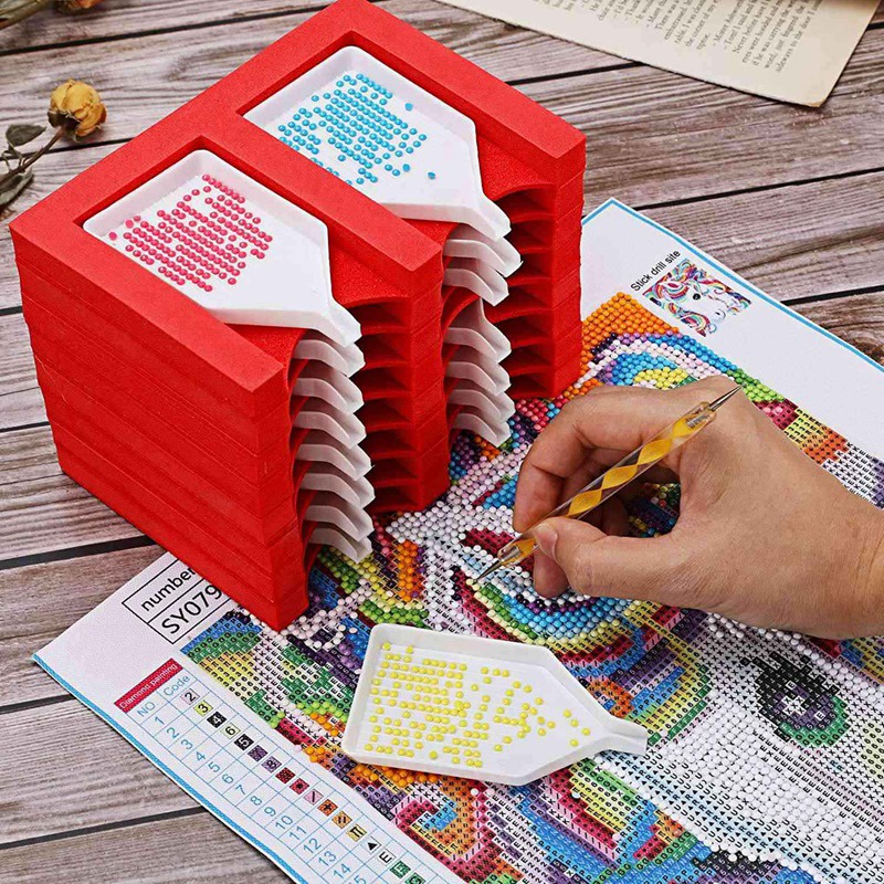 Bộ 2 Khay Đựng 16 Ngăn Đựng Dụng Cụ Làm Tranh Đính Đá Tiện Dụng