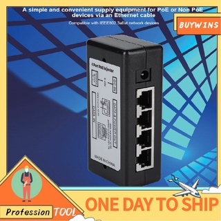 POWER Adapter Ethernet 4 Cổng Poe Dc12 / 48v Màu Đen