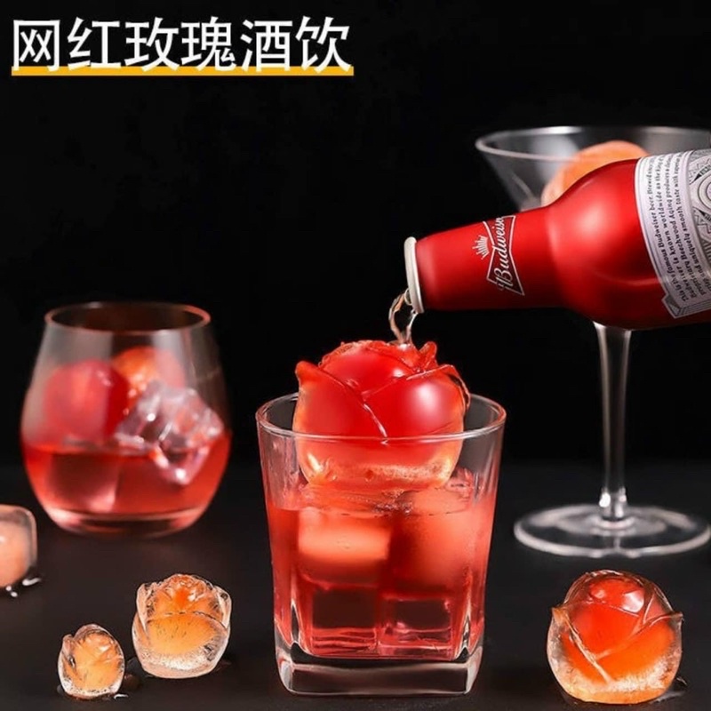 Khuôn Làm Đá Silicon HOA HỒNG 3D - Chịu Nóng Lạnh Cực Tốt