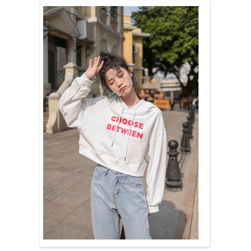 [FREESHIP TOÀN QUỐC] Áo hoodie croptop nữ form rộng đi học | BigBuy360 - bigbuy360.vn