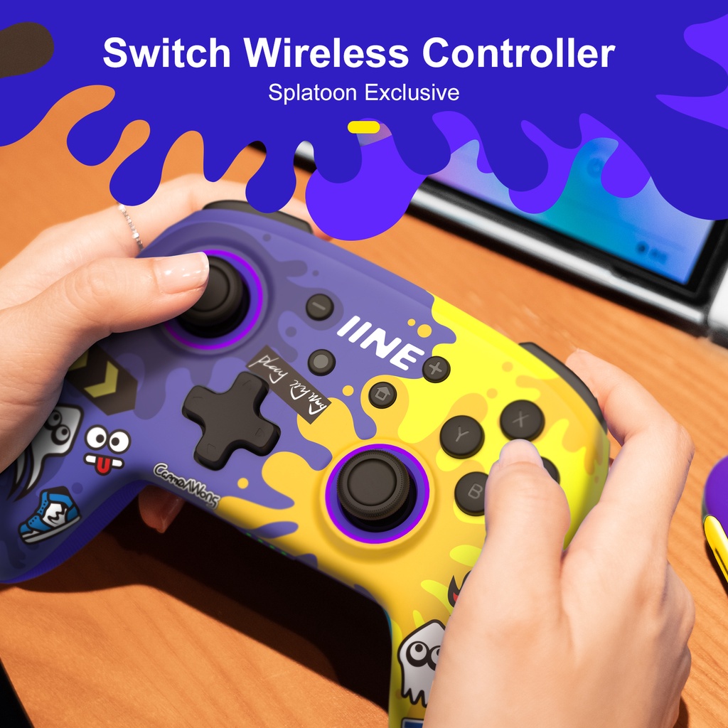 Iine Splatoon Điều Khiển Không Dây Độc Quyền Hỗ Trợ NFC Amiibo Tương Thích Nintendo Switch / Switch lite / Switch OLED