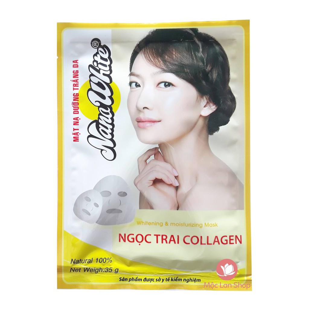 Mặt nạ dưỡng da Collagen, Nhân Sâm, Ngọc Trai, Trà Xanh, Sữa Tươi, Dừa Non 10 miếng - Mỹ phẩm Mộc Lan