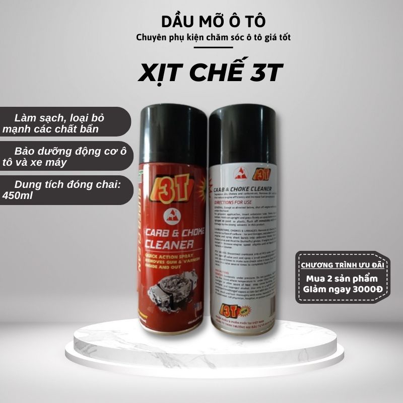 Xịt chế 3T 🔥 Freeship 🔥 Chai Xịt & Xúc Bình Xăng Con,Rửa Họng Ga, Rửa Xy Lanh, Vệ Sinh Kim Phun 3T công nghệ Mỹ - DMOT