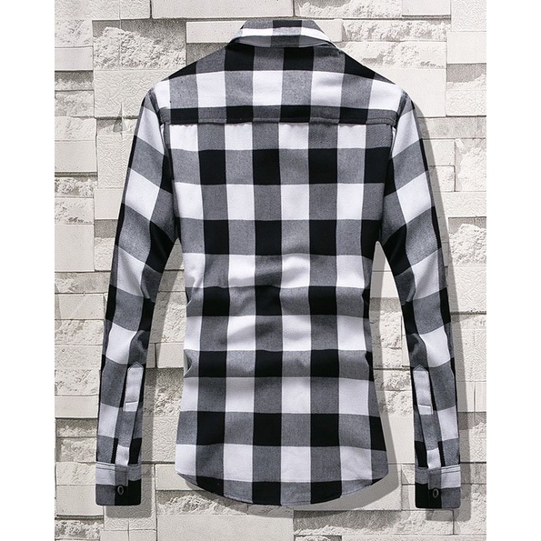 Áo sơ mi nam, Áo sơ mi kẻ caro Hàn Quốc chất liêu mềm mát tạo cảm giác thoải mái N50