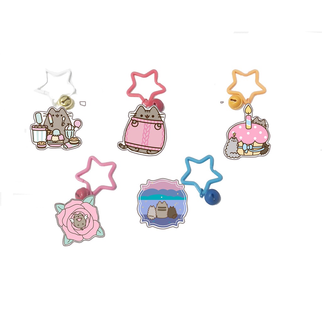 Móc khoá pusheen dẹt vòng MKI9 móc khoá cute móc khoá dễ thương