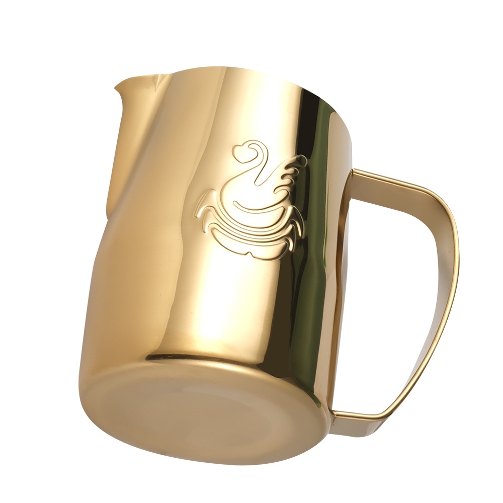 JIBBI Swan Coffee Frothing Pitcher Jug Hồng dày 450ML Ca Đánh Sữa