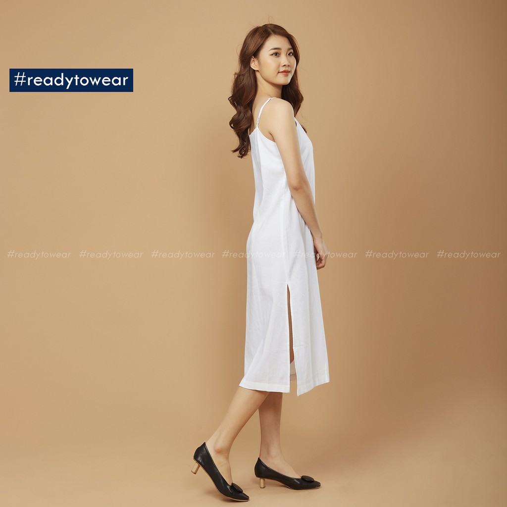 Đầm 2 dây xuông maxi - Váy hai dây dài suông xẻ tà hai bên - linen camisole dress D01 | BigBuy360 - bigbuy360.vn