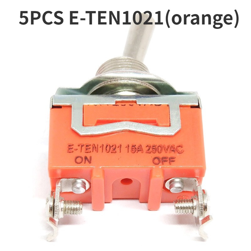 Set 5 Công Tắc Chuyển Đổi 2 Chấu E-TEN1021 AC 250V 15A DPDT on / off