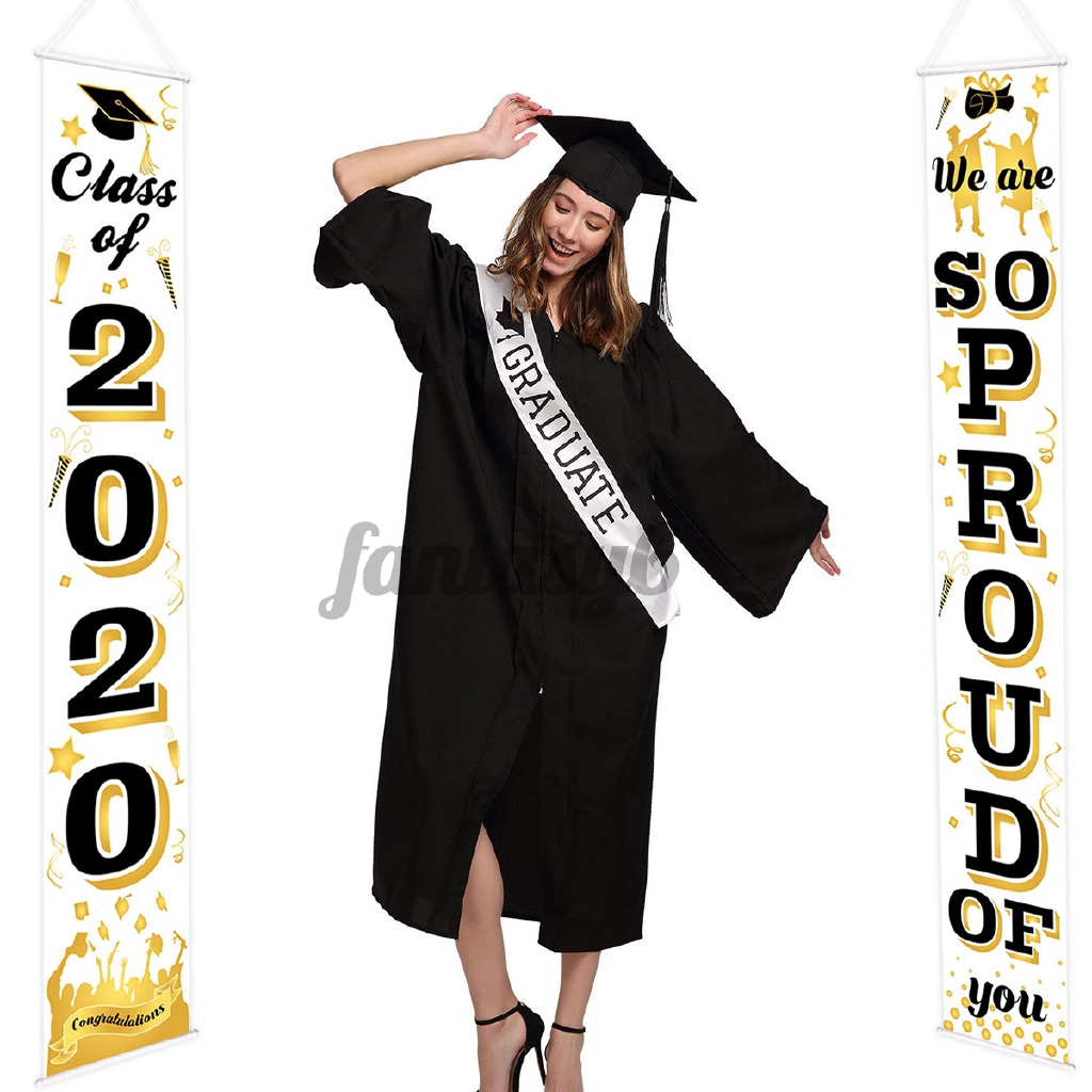 “We Are So Proud Of You Sign”Wall Hanging Banner 2020 Graduation Porch Sign 