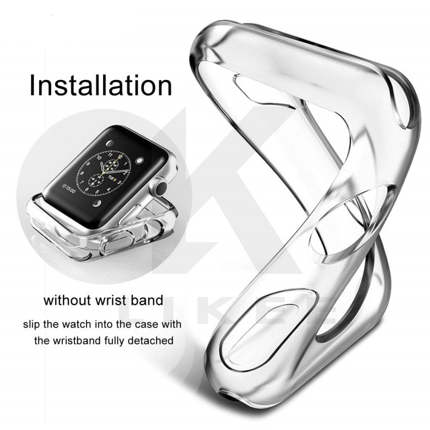 Ốp tpu mềm siêu mỏng trong suốt bảo vệ đồng hồ thông minh apple watch dòng số 4/5 /6/se 44mm/40mm 2/3 38mm/42mm