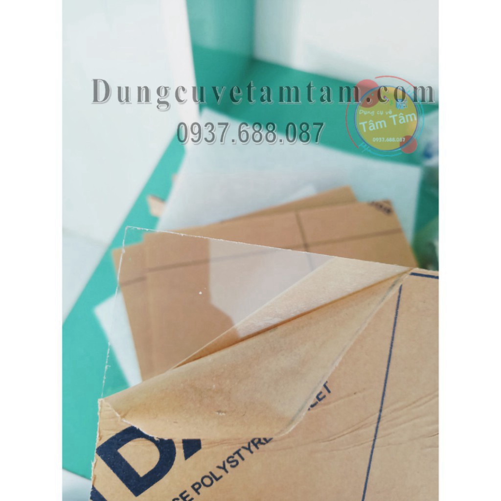 [ TÂM TÂM ]-Mica Trong dày 1.3mm, 2mm khổ 20x30cm A4, 30x40cm A3 -Mô Hình