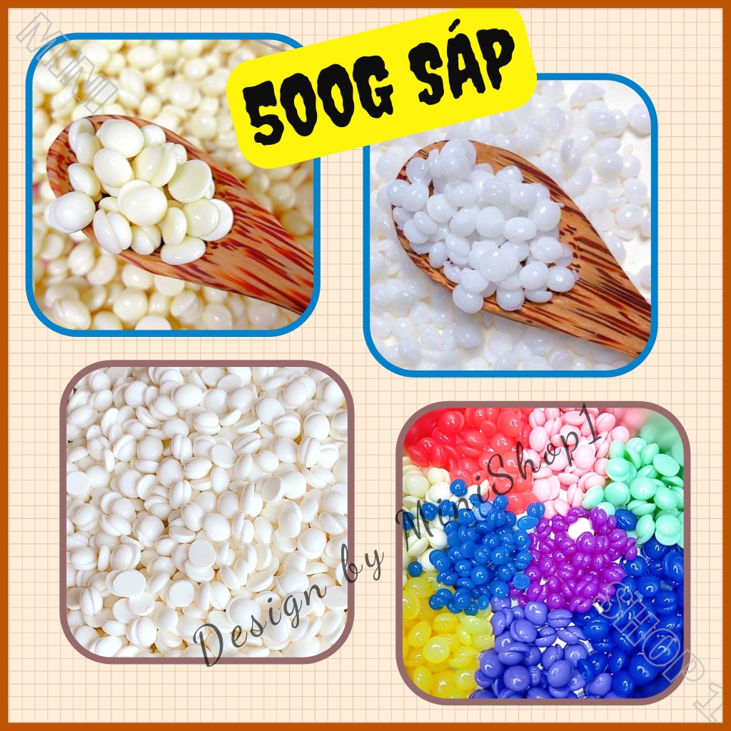 500G Sáp wax lông nóng cao cấp handmade, wax lông nách tay chân, sáp wax ria mép túi 500g