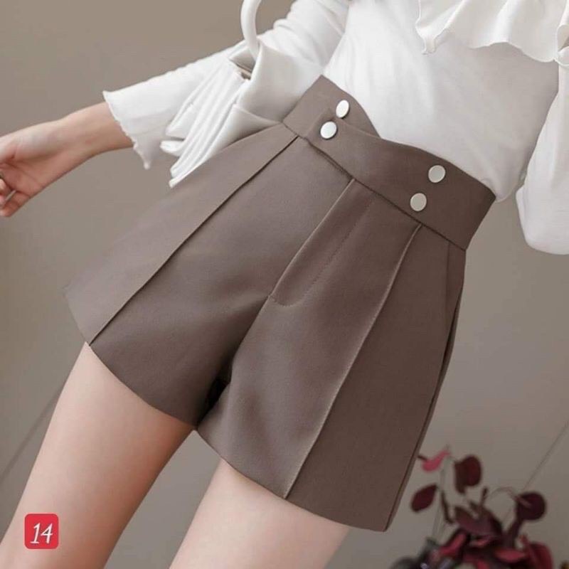 Quần soóc nữ cạp chéo - Quần đùi nữ khuy vắt ngang sang chảnh - Lana Shop | BigBuy360 - bigbuy360.vn