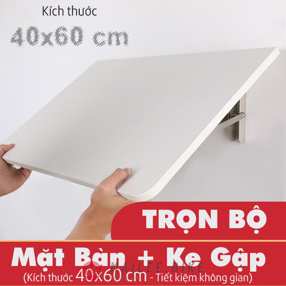 Bộ 2 Bản Lề Gập/ Ke Gấp Bàn+ Mặt Bàn Gỗ Chống Nước Treo Tường Thông Minh Chịu Lực Với Giá Đỡ Ke Đỡ Gập Chịu Lực Đến 60kg