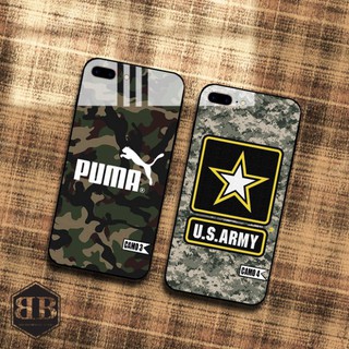 Ốp lưng kính cường lực iphone 7 plus / iphone 8 plus hình camo