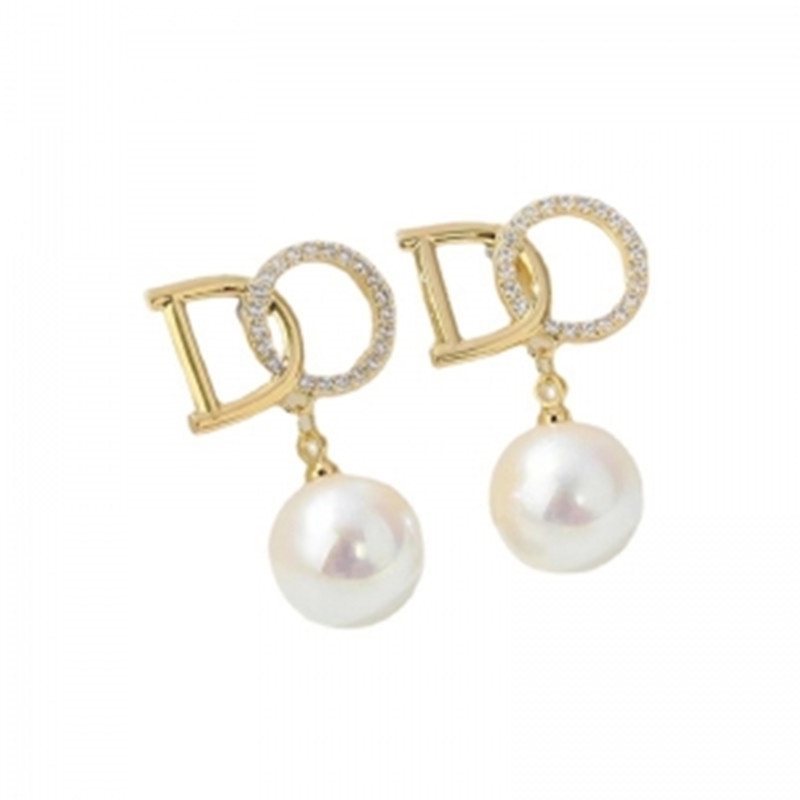 Bông Tai Mạ Bạc 925 Đính Đá Và Ngọc Trai Sang Trọng Phong Cách Hàn Quốc Cho Nữ