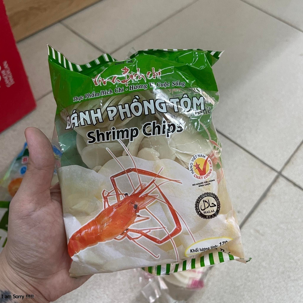 Bánh phồng tôm, bánh phồng tôm rau củ quả Cường giang, Bích Chi gói 90g/170/200g