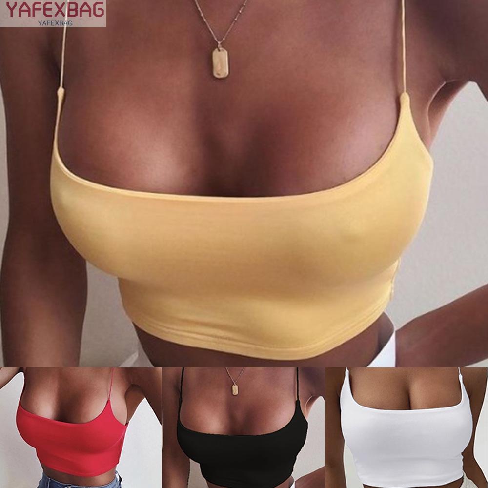 Crop Tops Womens Vest Comfortable Plus Size Solid Color Spaghetti Strap