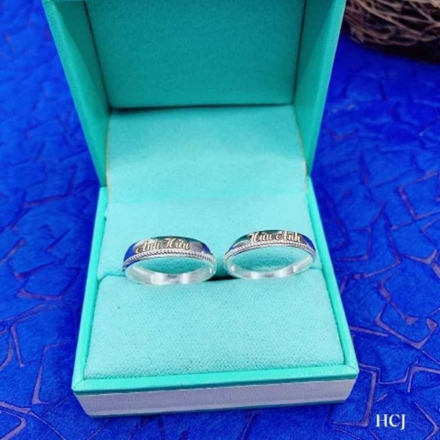 Nhẫn đôi khắc tên bạc ta