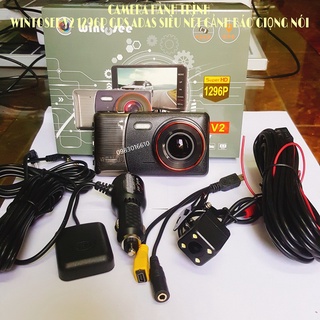 Camera hành trình ô tô Wintosee V2 màn hình 4 inch Fhd1296P siêu nét, cảnh báo làn, báo tốc độ, kèm cam lùi