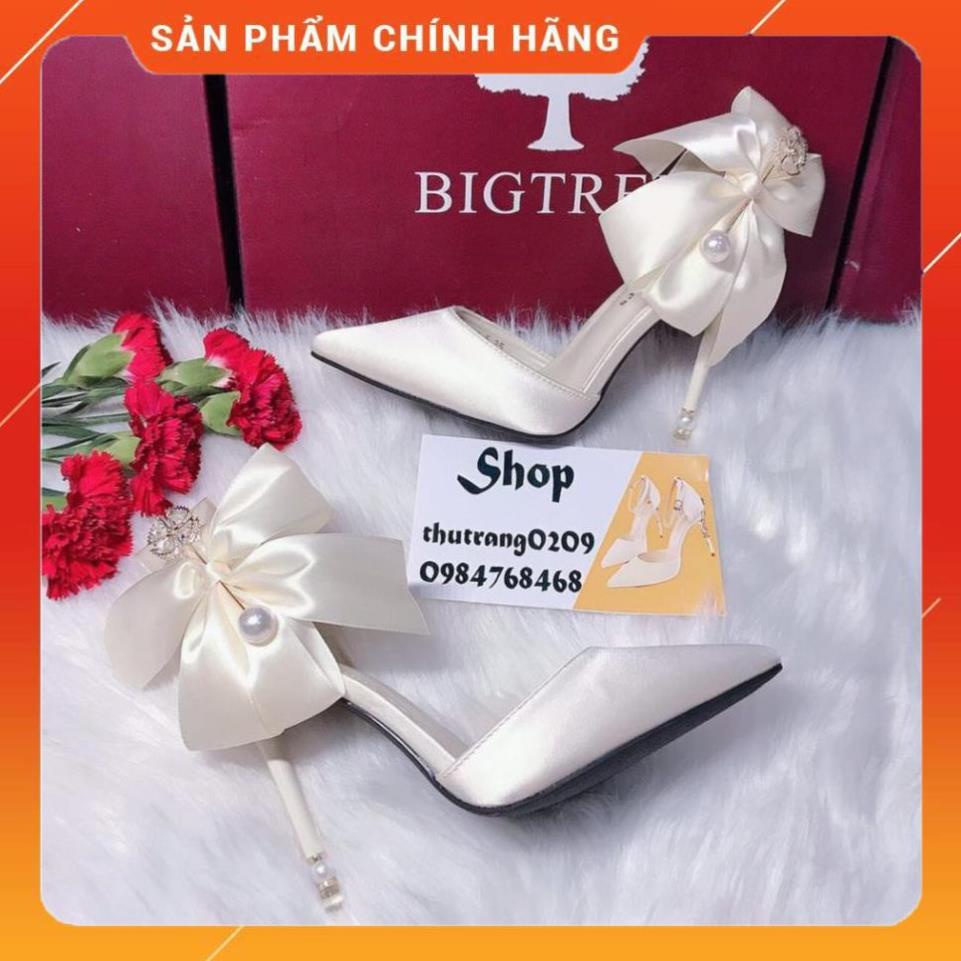 1828-5 GIÀY CAO GÓT AIKO NƠ TIỂU THƯ CHÍNH HÃNG-HÀNG CÓ SẴN GIÀY CƯỚI