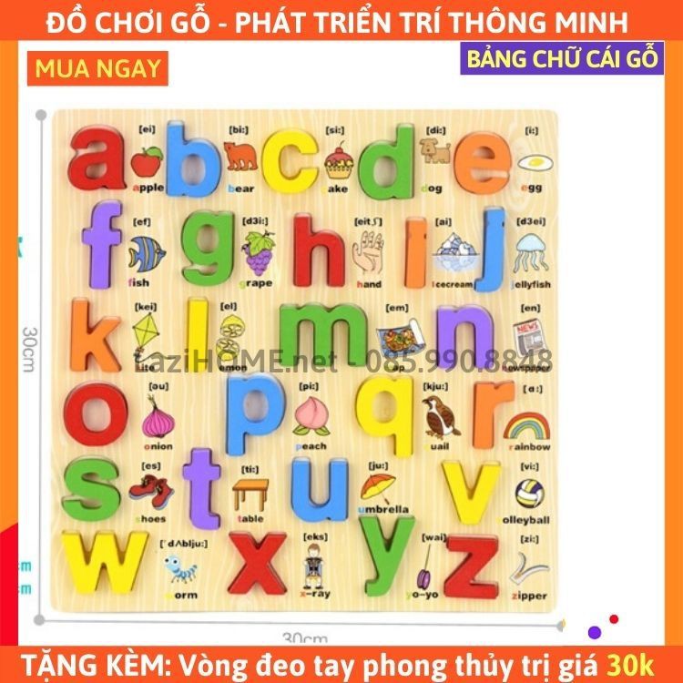 [MUA 1 ĐƯỢC 2] do choi tre em, đồ chơi trẻ em BẢNG CHỮ CÁI Lazi HOME - Tặng kèm vòng đeo tay phong thủy trị giá 30k