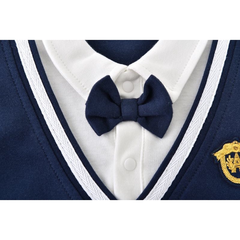 Áo liền quần tay dài bằng cotton thời trang xuân thu dành cho bé 0-1 tuổi