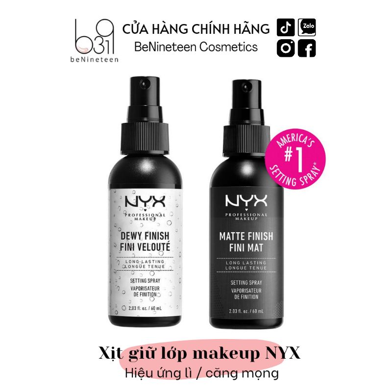 [US] Xịt Khóa Lớp Trang Điểm NYX Long Lasting Setting Spray 60ml [BeNineteen]