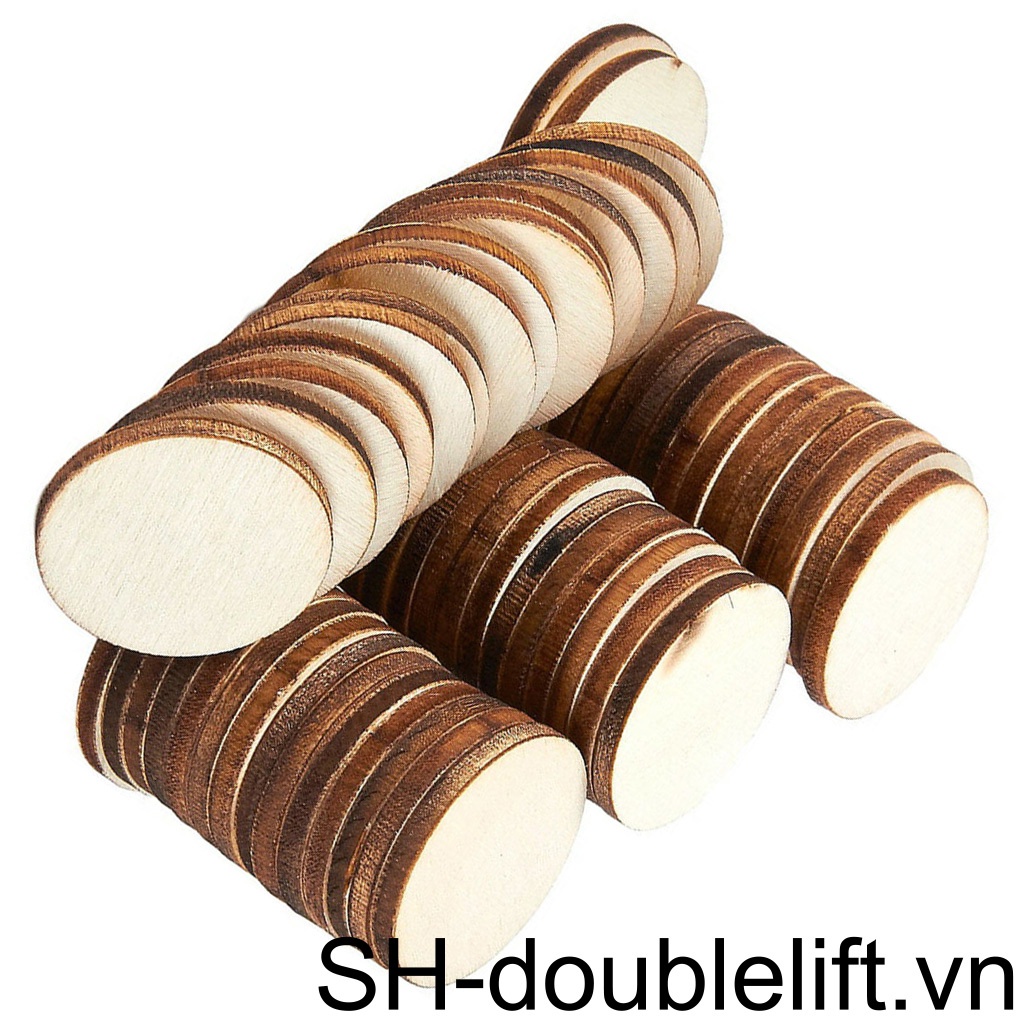 Set 50 Lát Gỗ 2 Mặt Hình Tròn Dùng Làm Đồ Chơi Tương Tác Giữa Cha Mẹ Và Bé DIY