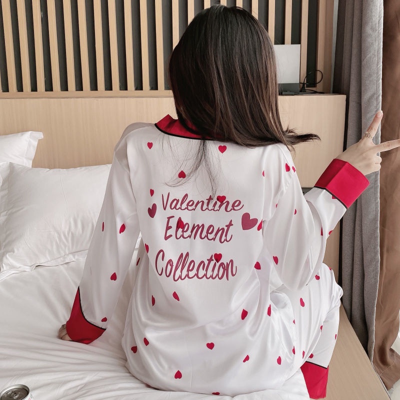 Bộ đồ ngủ tay dài bằng lụa phong cách kimono Nhật Bản thời trang xuân thu cho nữ