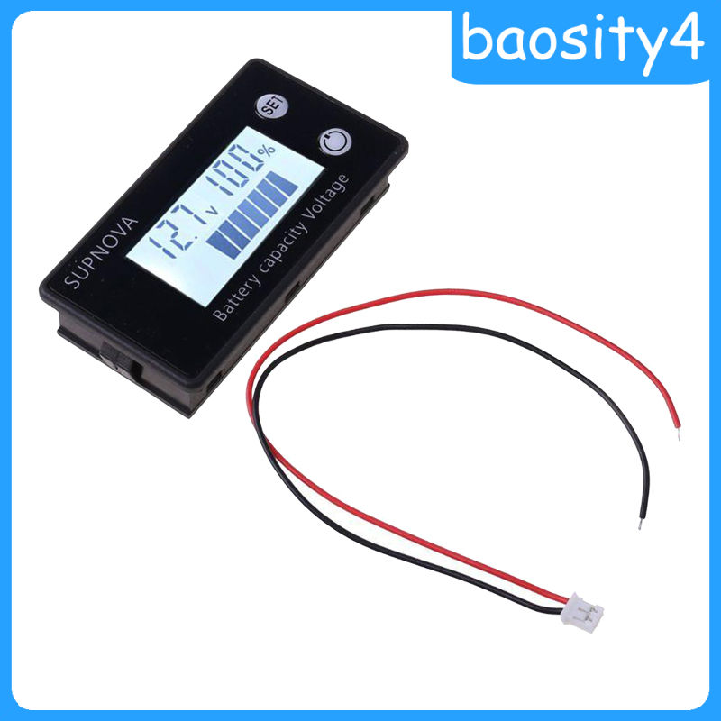 [baosity4]DC 8V-100V Battery Capacity Indicator LCD Car Motorcycle Voltmeter Panel blue