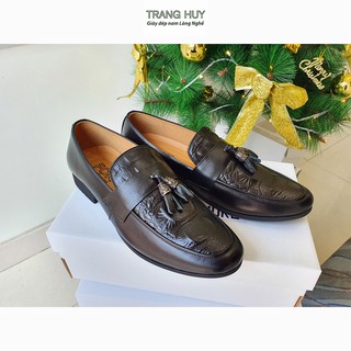 [ DA BÒ THẬT DẬP VÂN CÁ SẤU ] - GIÀY LƯỜI NAM SANG TRỌNG TLF05