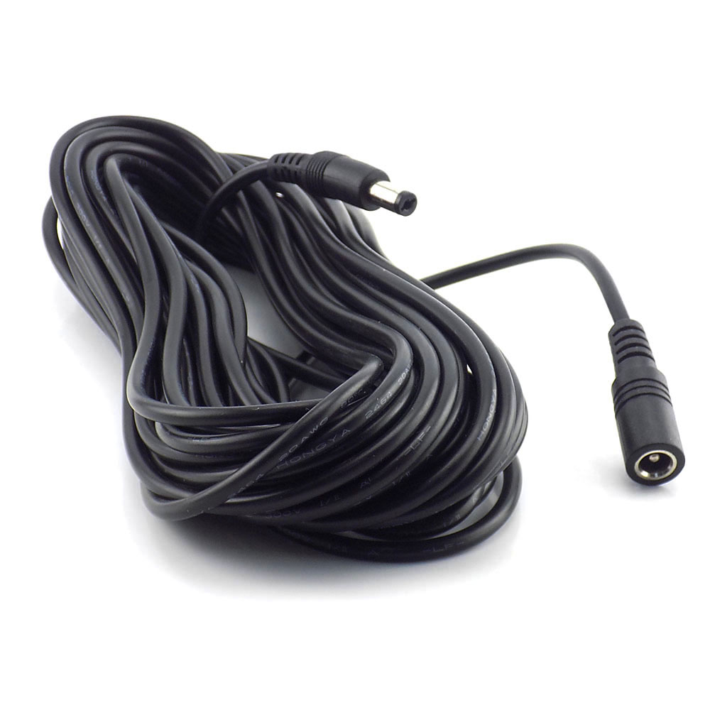 Dây Cáp Nguồn Mở Rộng 5.5x2.1mm 5m 10m 12V DC Dành Cho Camera CCTV Đèn LED Dây