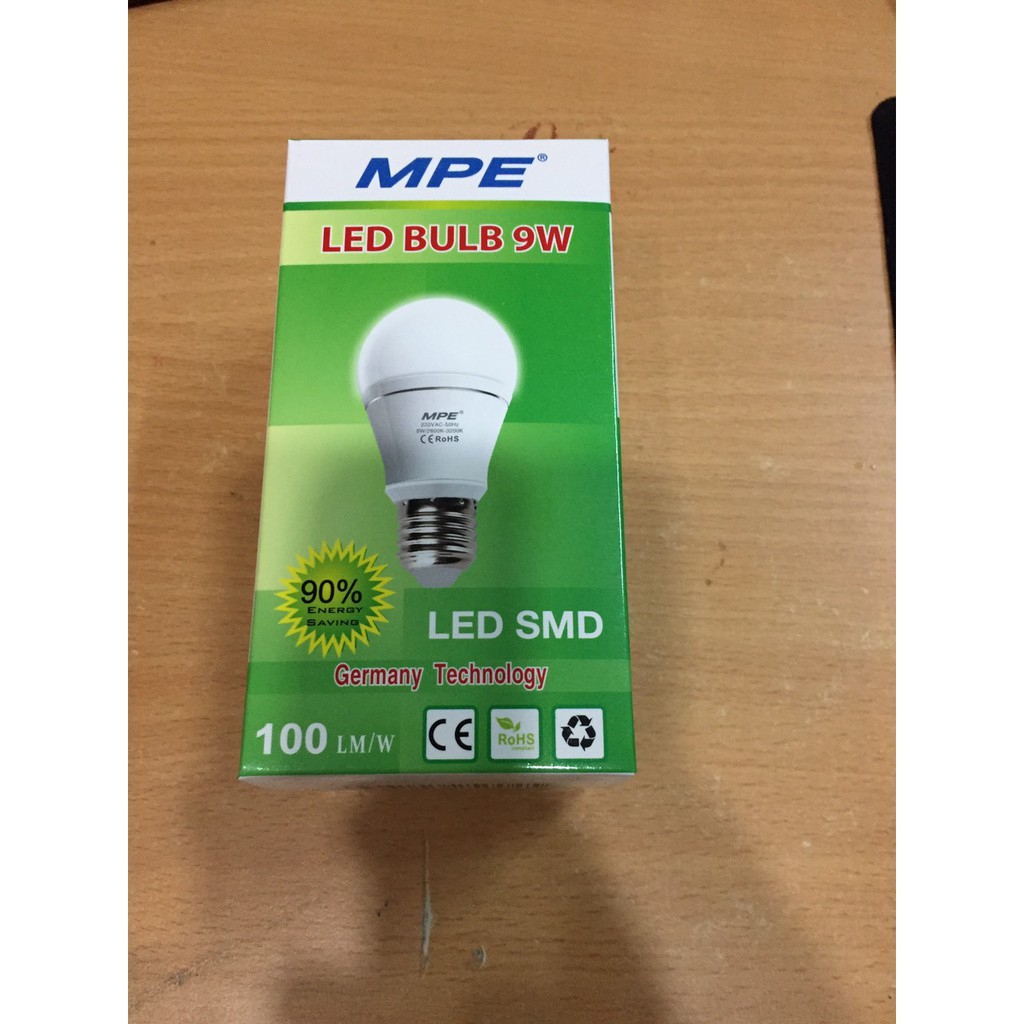 BÓNG ĐÈN LED 9W THÂN NHÔM TẢN NHIỆT MPE MODEL:LBA-9