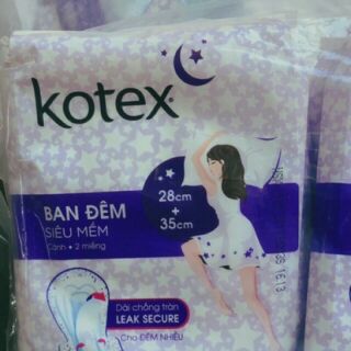 Bvs kotex ban đêm 1 miếng 28cm 1 miếng 35cm (Hàng KM)