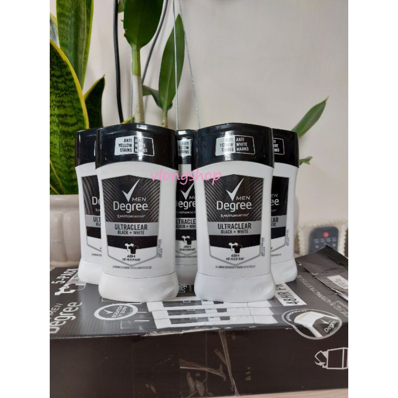 Lăn khử mùi Degree men 48h Motionsense Ultraclear Black+White 76g của Mỹ