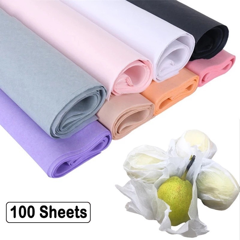 Set 100 Tờ Giấy Gói Quà / Áo Sơ Mi / Giày Dép Handmade DIY Nhiều Màu Sắc