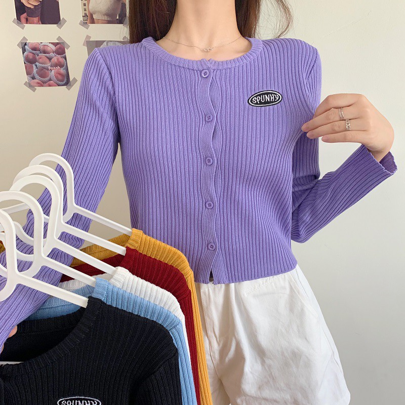 Xiaozhainv Áo cardigan cổ tròn tay dài họa tiết thêu phong cách Hàn Quốc | BigBuy360 - bigbuy360.vn