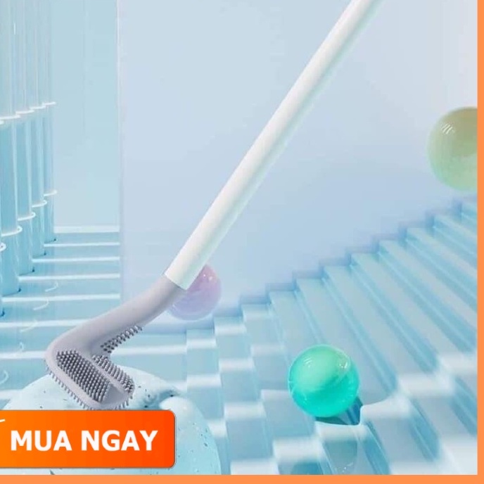 Chổi Cọ Toilet Silicon chữ L, Cây Cọ Toilet Chữ L, Cây Chà Bồn Cầu, Cây Rửa Bồn Cầu