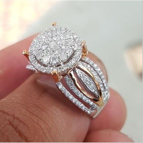 Nhẫn Mạ Vàng Hồng 14k Đính Đá Sang Trọng