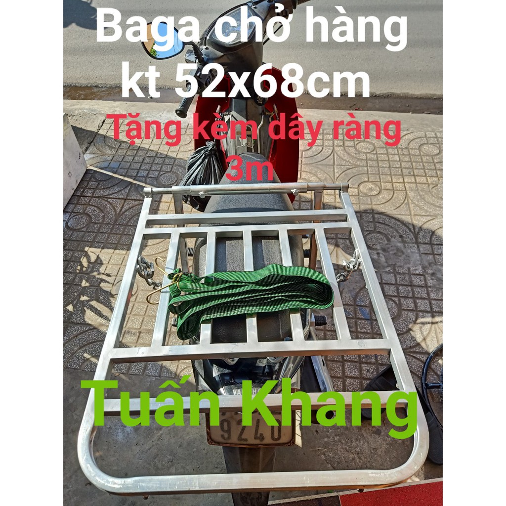 Baga chở hàng 52x68 dày dùng được nhiều loại xe tặng kèm dây ràng 3m