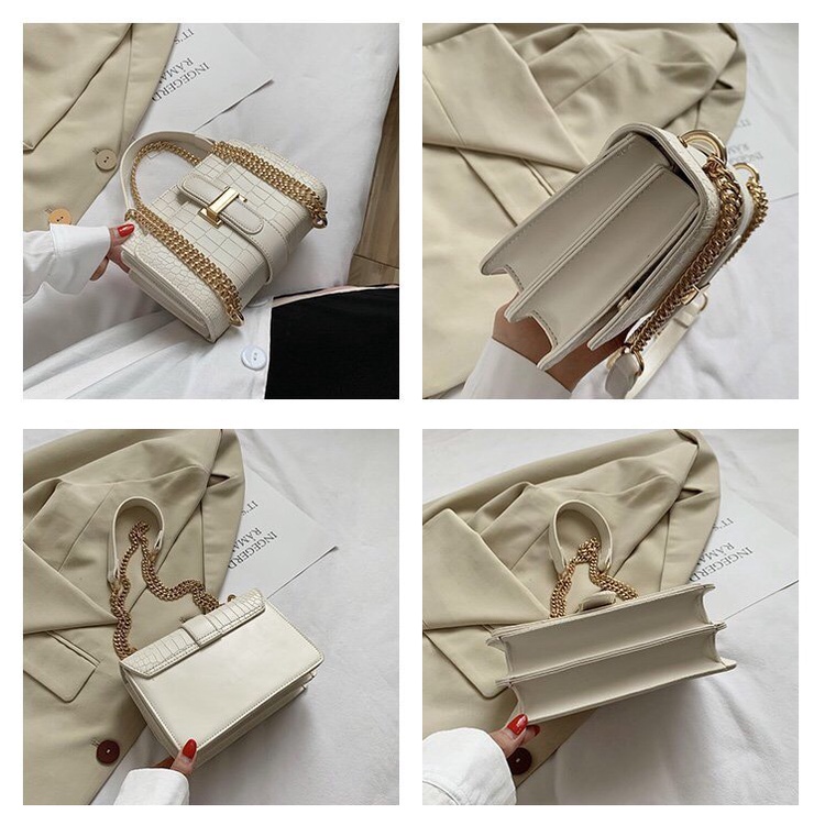 Túi Xách Nữ - Túi Đeo Chéo - Thiết Kế Tinh Tế Phối Dây Xích Chữ H Thời Trang  TX004