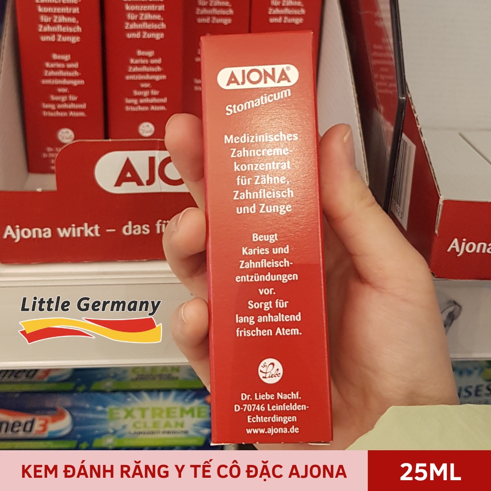 Kem đánh răng y tế Ajona tuýp 25ml - Làm sạch cao răng, ngừa viêm lợi, hôi miệng - Hàng Đức nội địa
