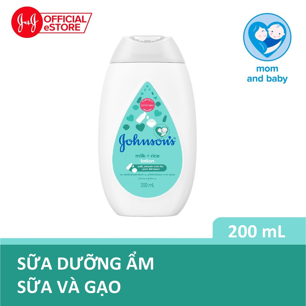 Bộ sữa tắm 1000ml & sữa dưỡng ẩm sữa và gạo 200ml Johnson's - 540017255