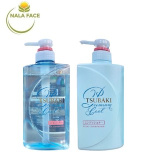 Combo dầu gội và xả Bóng Mượt, Sạch Dầu, Mát Lạnh TSUBAKI Premium Cool Set chuẩn Nhật 450ml